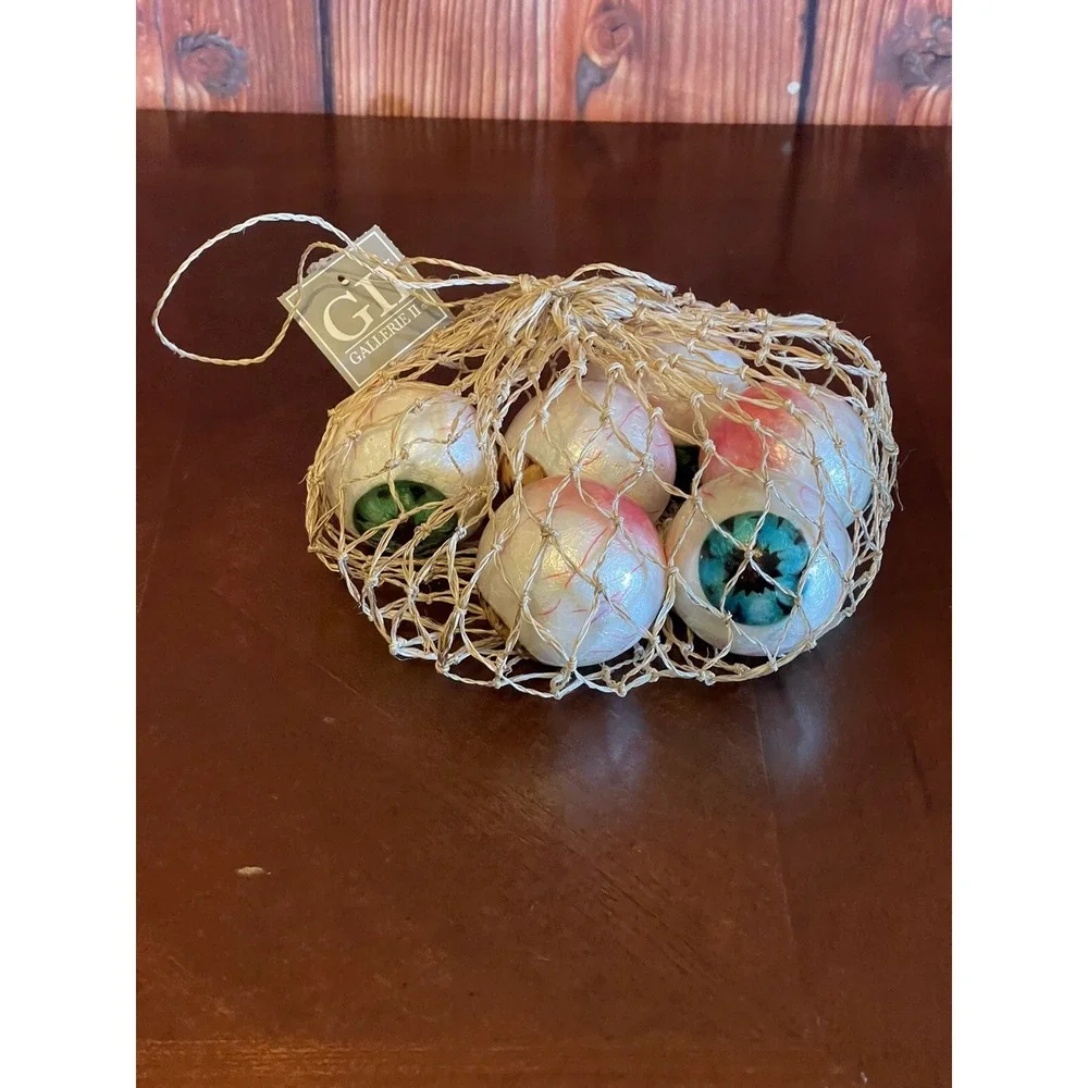 Decorative‎ Eye Balls Halloween Scary Creepy Gallerie II 6-Piece Green & Yellow